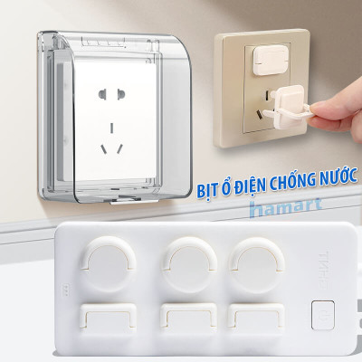 COMBO 5 Nút Bịt Ổ Điện Chống Giật An Toàn Cho Bé Có Quai Rút Đầu Nắp Che Bảo Vệ Ổ Cắm Tiện Lợi