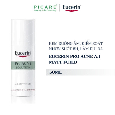 Kem Kiểm Soát Dầu cho Da Mụn Eucerin ProACNE Solution Matt Fluid (50 ml)
