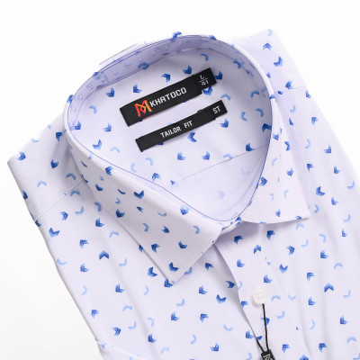 Áo sơ mi Khatoco tay ngắn lai ngang