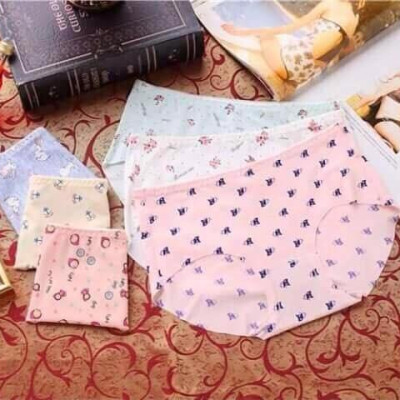 Set 5 chiếc quần lót nữ hoa 3D thun lạnh điều hòa chất đẹp