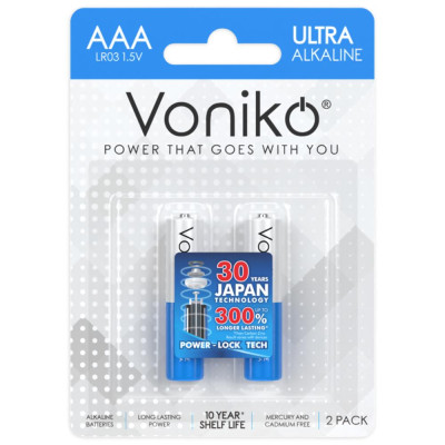 Vỉ 2 Pin Kiềm AAA - Voniko
