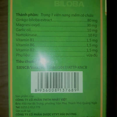 Thực phẩm chức năng Ginkgo Biloba - giúp bổ não, tăng trí nhớ