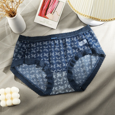 Combo 5 Quần Lót Nữ Voan Hoa Nhí Vintage – Lưng Cao, Big Size 2354