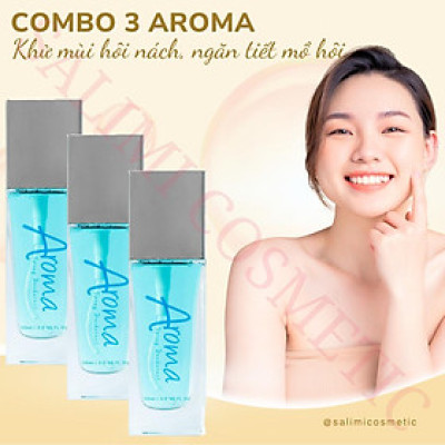 COMBO 3 Lọ Xịt Khử Mùi Toàn Thân AROMA 50ml, Giúp Ngăn Tiết Mồ Hôi, Khử Mùi Hôi Nách, Không Ố Vàng