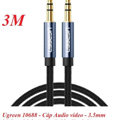 Ugreen UG10688AV112TK 3M màu Xanh Cáp âm thanh 2 đầu 3.5mm dương - HÀNG CHÍNH HÃNG