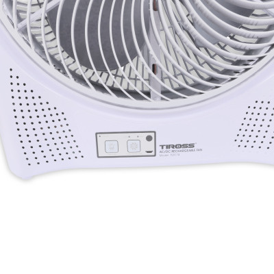 Quạt Sạc Tích Điện Tiross TS9174 30cm, Pin Lithium 8000mAh - Hàng Chính Hãng
