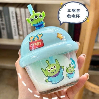 Cốc Thủy Tinh 210ml Cho Bé + Ống Hút + Sticker Tặng Kèm Tiện Dụng - HÀNG CHÍNH HÃNG MINIIN