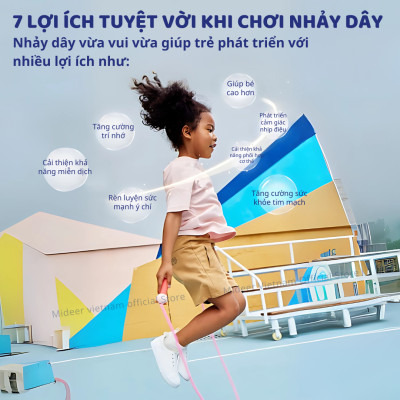 Dây nhảy cho bé thể dục Mideer Jump Rope đồ chơi vận động 6 7 8 9 10 tuổi