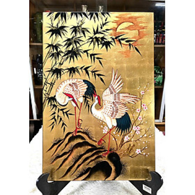 Tranh sơn mài dát vàng,bạc, cẩn ốc cao cấp Thanh Bình Lê size 40x60 cm