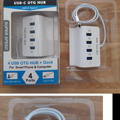 Hub USB Type-C ra 4 cổng USB kiêm giá đỡ cho Điện thoại