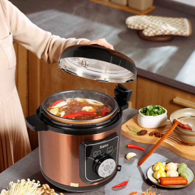 Nồi áp suất đa năng SatoAlpha 6AS039 6.0L - Lòng nồi bằng hợp kim nhôm chống dính cao cấp, an toàn sức khỏe. Bảng điều khiển Tiếng Việt dễ hiểu khi dùng với van xả áp, van khóa hiện đại - Miễn phí vận chuyển toàn quốc - Hàng chính hãng