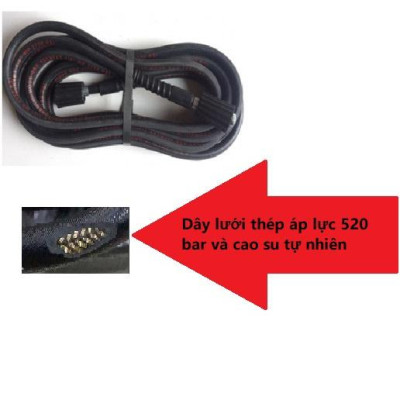 [Freeship]Dây xịt rửa xe HIỆU HTC LOẠI 20M,HTC6513-15W2 từ cao su tự nhiên,lõi lưới thép,áp lực 520 bar(7540PSI