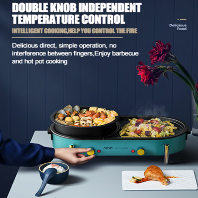 Bộ bếp lẩu nướng đa năng 2 trong 1 cao cấp Aoran GP-004, công suất 2000W, chất liệu khay bằng nhôm đúc, thiết kế tháo rời dễ vệ sinh- Hàng chính hãng