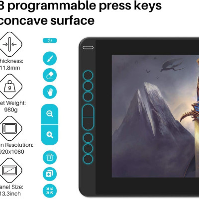 Huion Kamvas 13 (GS-1331) Graphic Tablets - Bảng vẽ Cảm ứng - Hàng chính hãng