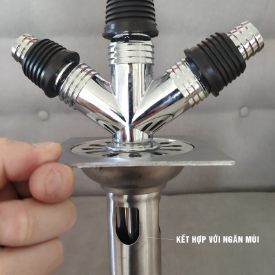 Bộ thoát nước máy giặt, thoát nước thải, nước thoát sàn nhà tắm, vệ sinh kiêm chống mùi hôi, ngăn côn trùng trào ngược – Bộ chia 3, MIHOCO 31