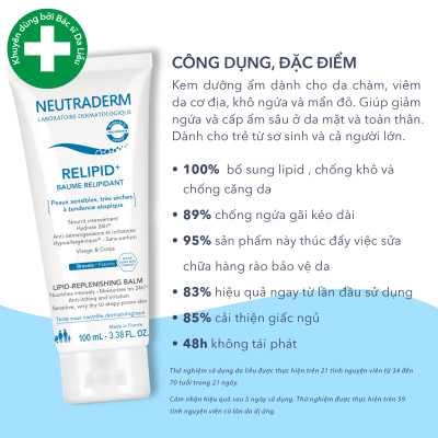 Kem Dưỡng Bổ Sung Lipid NEUTRADERM Cho Cả Gia Đình Ngăn Ngừa Chàm Ngứa, Dưỡng Ẩm, Chống Khô Da