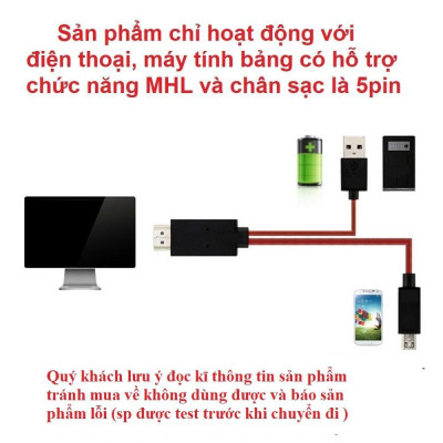 [Mã ELHA9 giảm 15% đơn 50K] Cáp MHL 5pin cho điện thoại