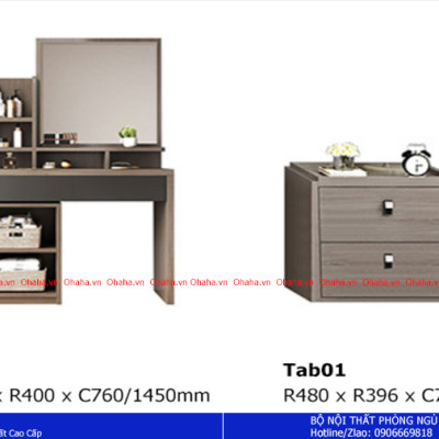 Combo Phòng Ngủ Cao Cấp Xám Khói Ohaha