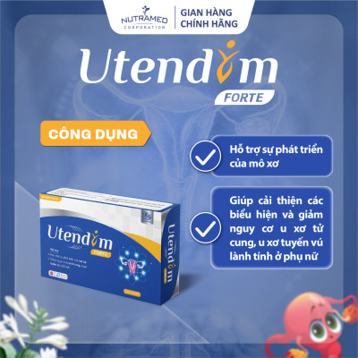  Viên uống Utendim Forte hỗ trợ u xơ tử cung, u xơ tuyến vú, rối loạn kinh nguyệt (30viên) - Nutramed