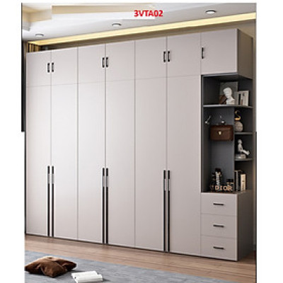 Tủ quần áo thiết kệ hiện đại - Tủ quần áo gỗ MDF 3VTA02