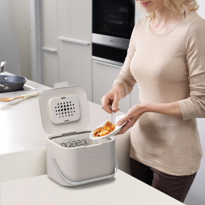 Joseph Joseph - Thùng đựng rác hữu cơ mini Stack 4L Food Waste Caddy Stone 300154