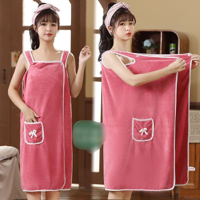 Khăn  tắm  nữ   2 trong 1 , xỏ tay - Áo  khăn tắm nữ kiểu đầm trơn , mịn , thoáng mát , phong cách hiện đại phù hợp với mọi loại dáng  , giao màu ngẫu nhiên