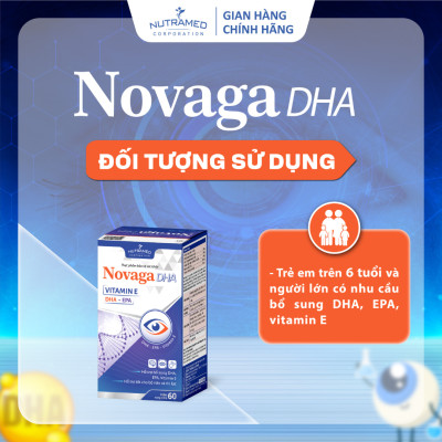 Viên uống Novaga DHA hỗ trợ sáng mắt, bổ não, đẹp da (60 viên) - Nutramed