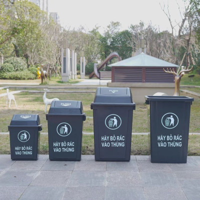 Thùng Rác nắp lật 60L nhựa HDPE cao cấp – Thùng rác lật công nghiệp 60L bền bỉ, chịu lực tốt, chống va đập và ăn mòn hóa chất.