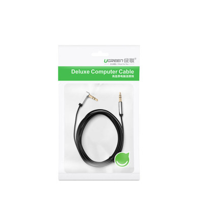 Dây Audio 3.5mm dẹt, mạ vàng 1 đầu vuông 90, TPE dài 3m UGREEN AV119 10728 - Hàng Chính Hãng