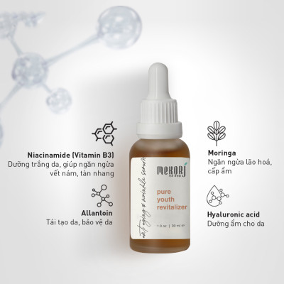 Bộ Đôi Mekorj: 1 chai Tinh Chất Dưỡng Ẩm & Làm Sáng Mekorj (30ml) & 1 chai Tinh Chất Trẻ Hoá & Làm Mờ Nếp Nhăn Mekorj Dành cho Nữ (30ml)