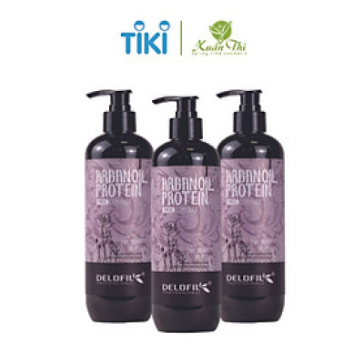 Dầu gội xả sạch gàu, kiềm dầu, mềm mượt chống gãy rụng phục hồi tóc Delofil Silky Smooth 500ml:
