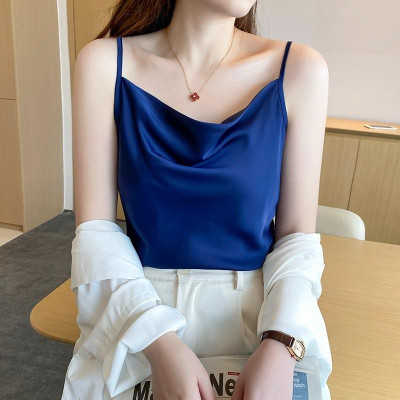 Áo hai dây lụa nữ cổ đổ mặc trong vest chất vải satin cao cấp thoáng mát khi mặc - AO0036