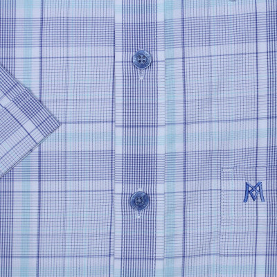 Áo sơ mi nam KHATOCO ngắn tay kẻ caro A1MN468T2-CNCR074-2409-N