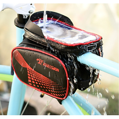 Túi 4 Ngăn Kèm Túi Chống Nước Hỗ Trợ Cảm Ứng Điện Thoại Treo Sườn Xe Đạp - Hàng Nhập Khẩu