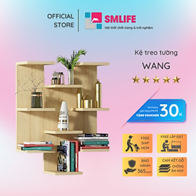 Giá sách treo tường gỗ công nghiệp SMLIFE Wang