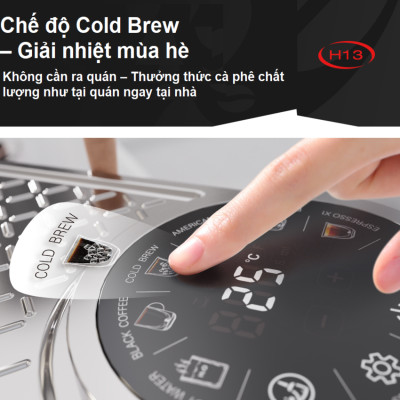 Máy pha cà phê Cappuccino, Ristretto, Espresso, Latte chuyên nghiệp thương hiệu Mỹ cao cấp HiBREW H13 - Hàng chính hãng (BH 12 THÁNG)