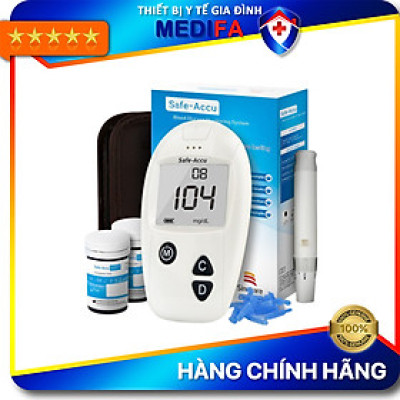 Máy Đo Đường Huyết Safe Accu Chính Hãng Sinocare Tặng Kèm 50 Que Thử+50 Kim Chích Máu