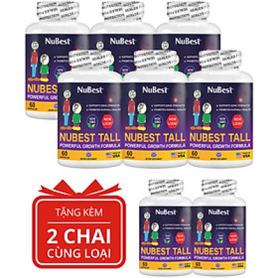 [Combo 6 Tặng 2 Cho Độ Tuổi Từ 5-20]  TPBVSK Hỗ Trợ Phát Triển Xương NuBest Tall