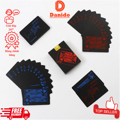 Bộ bài tây nền đen cao cấp - Bài tây nhựa PVC chống nước, đàn hồi tốt - Bộ bài Poker cao cấp nền đen chính hãng D Danido