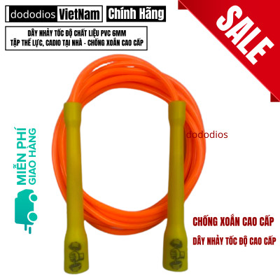 Dây nhảy tốc độ PVC dài 3m, đường kính 6mm cao cấp bền bỉ - Hàng chính hãng dododios, Dây Nhảy Chống Xoắn