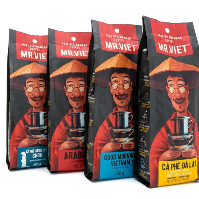 Cà phê Arabica Mr Viet 250g- cafe hạt đã rang - Bean Arabica Mr Viet 250g