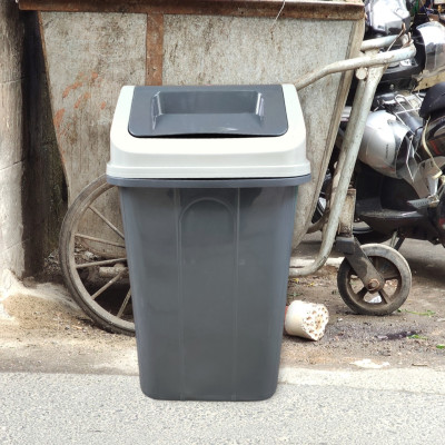 THÙNG RÁC NẮP LẬT CAO CẤP 60L MÀU ĐEN