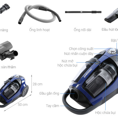 Máy Hút Bụi Samsung Không Dùng Túi Rambo VCC8836V36 (2200W)- Hàng Chính Hãng