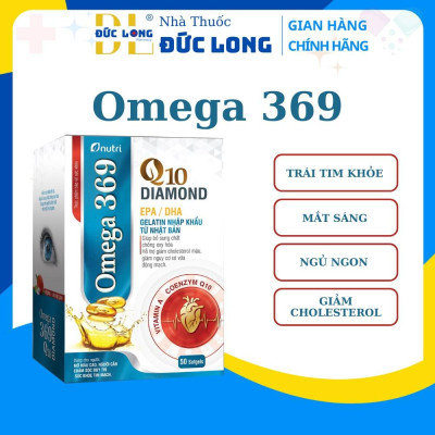 Omega 369 Q10 Diamond – cho Trái tim khỏe, mắt sáng, GIẢM CHOLESTEROL, ngủ ngon – Hộp 1 lọ x 50 viên