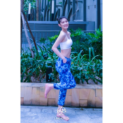 Bộ đồ đa năng LMcation - Áo bikini thể thao LMcation Elisa - Màu trắng & Quần dài đa năng LMcation Dana - Xanh dương