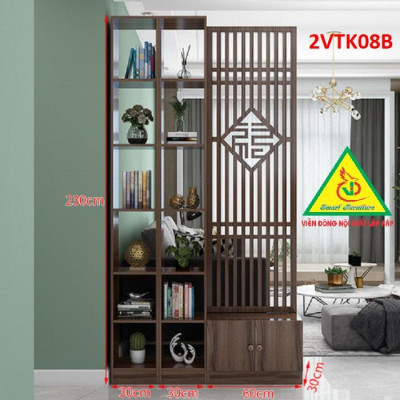 Tủ kệ trang trí kiêm vách ngăn phòng khách , nhà bếp 2VTK08