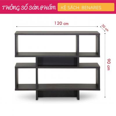 Giá đỡ sách gỗ phong cách hiện đại SMLIFE Benares