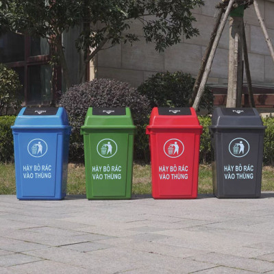 Thùng Rác nắp lật 60L nhựa HDPE cao cấp – Thùng rác lật công nghiệp 60L bền bỉ, chịu lực tốt, chống va đập và ăn mòn hóa chất.