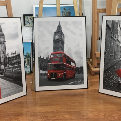 Bộ 3 tranh treo tường trên nền Canvas hiện đại phong cách Bắc Âu trang trí Phòng Khách, Phòng Ăn cỡ 40x60cm