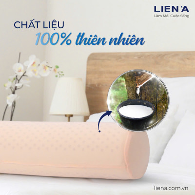 Gối Ôm Cao Su Liên Á Bolster LAGO35100 (100 x 35 x 18 cm) - Trắng